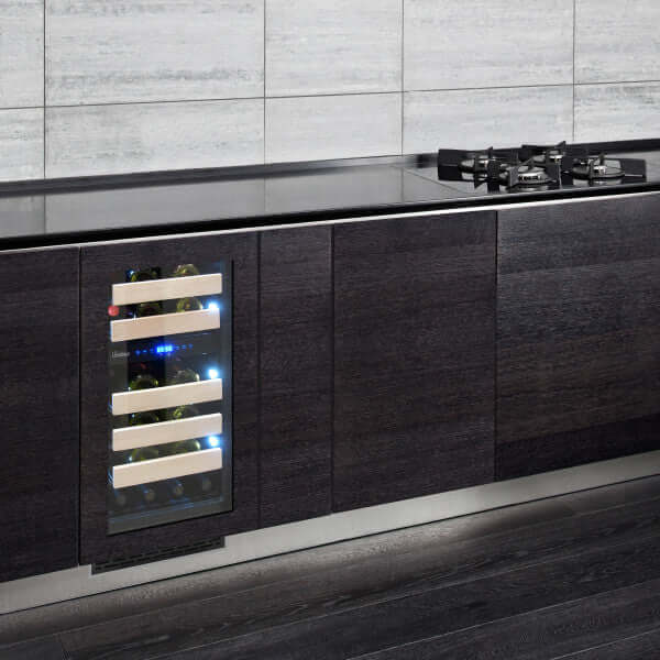 Vinotemp 32 Bottle Private Reserve Series Dual Zone Wine Cooler - front view with different background