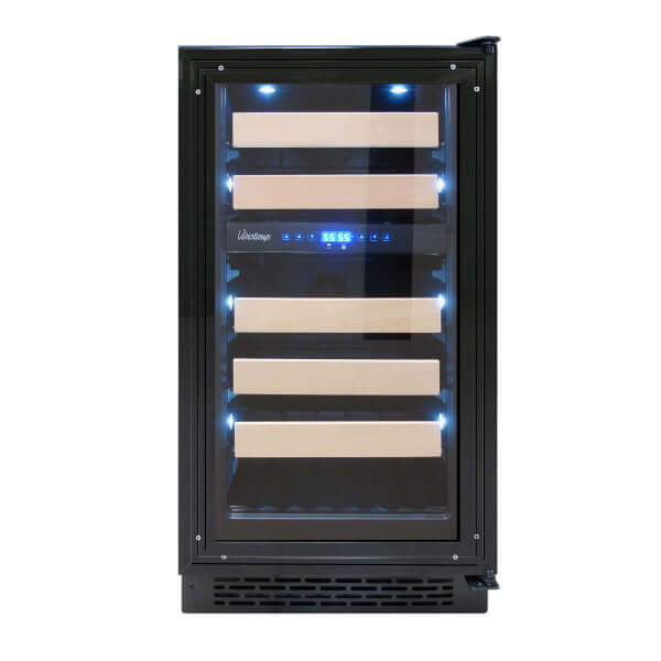 Vinotemp 32 Bottle Private Reserve Series Dual Zone Wine Cooler - front view without bottles