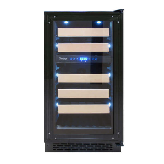 Vinotemp 32 Bottle Private Reserve Series Dual Zone Wine Cooler - front view without bottles