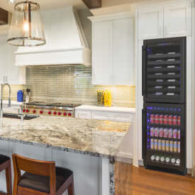 Vinotemp Butler Series Dual Zone Wine and Beverage Cooler - front view different background