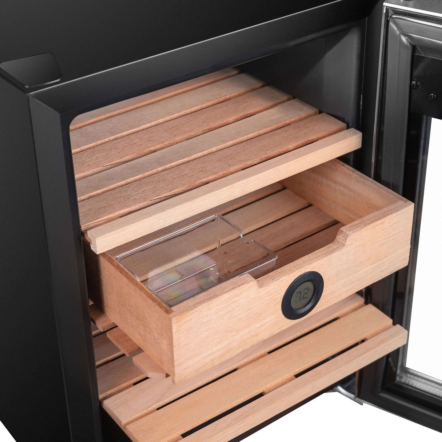 Whynter 1.2 cu. ft. Stainless Steel Digital Control and Display Cigar Humidor with Spanish Cedar Shelves