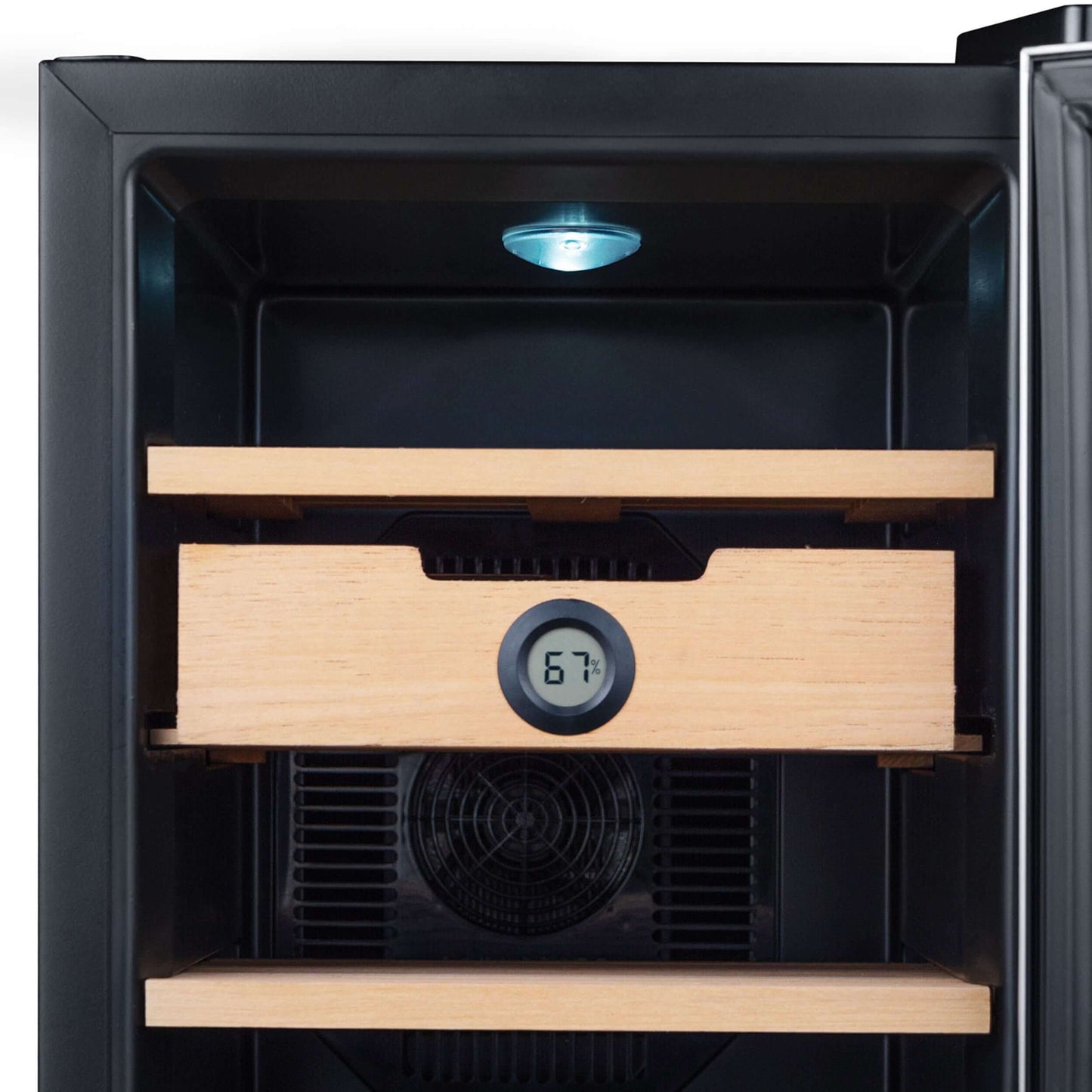Whynter 1.2 cu. ft. Stainless Steel Digital Control and Display Cigar Humidor with Spanish Cedar Shelves