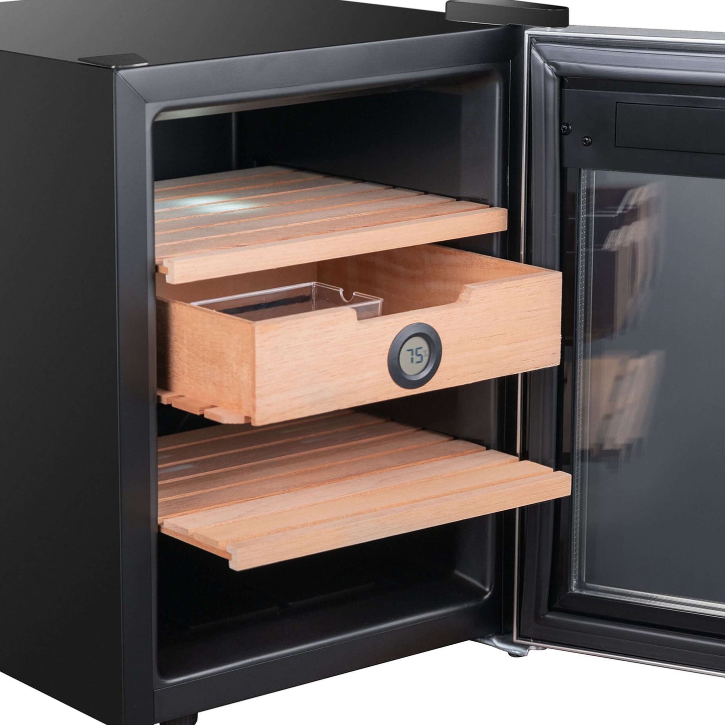 Whynter 1.2 cu. ft. Stainless Steel Digital Control and Display Cigar Humidor with Spanish Cedar Shelves