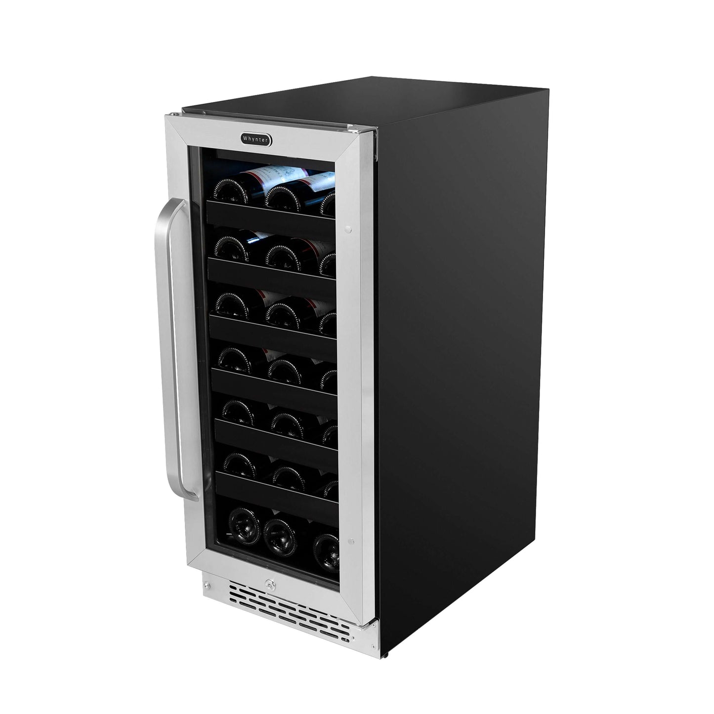 Buy a Whynter 15" Built-In 33 Bottle Under Counter Stainless Steel Wine Refrigerator with Reversible Door, Digital Control, Lock and Carbon Filter by Chilled Beverages