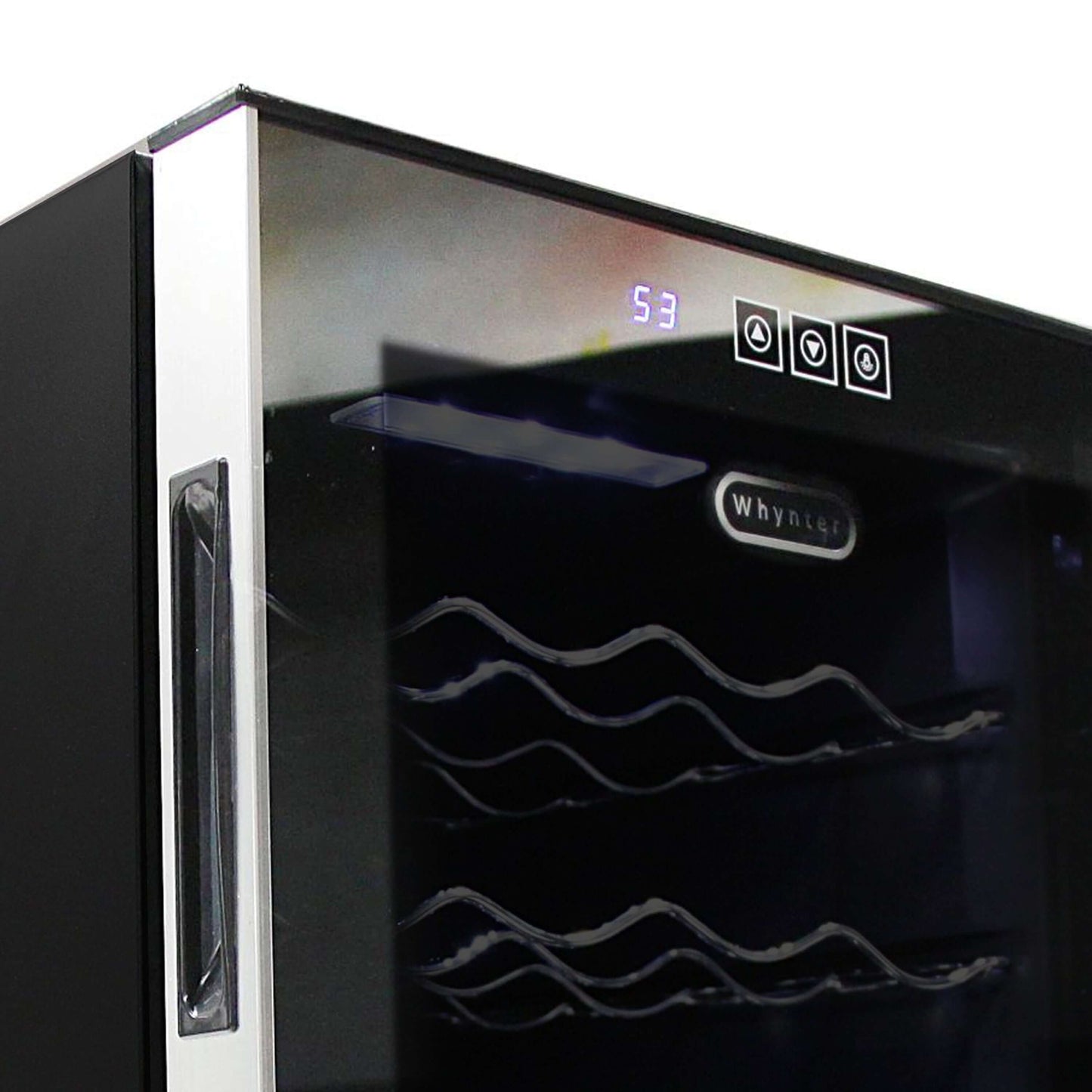 Whynter 20 Bottle Freestanding Thermoelectric Wine Cooler with Mirror Glass Door