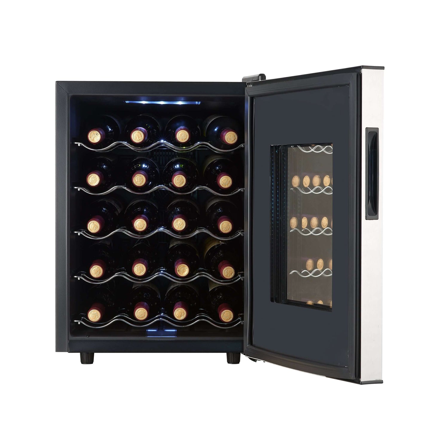 Whynter 20 Bottle Freestanding Thermoelectric Wine Cooler with Mirror Glass Door