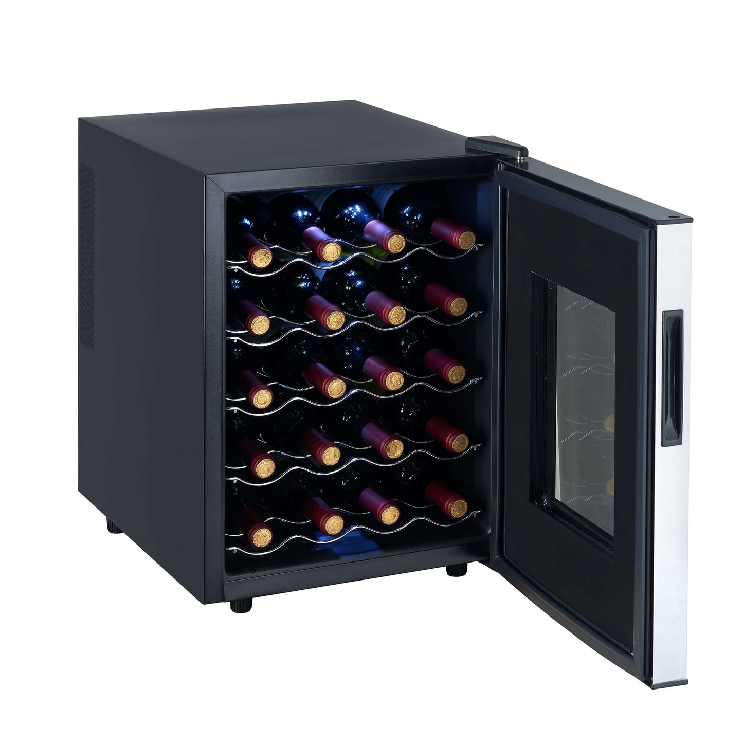 Whynter 20 Bottle Freestanding Thermoelectric Wine Cooler with Mirror Glass Door