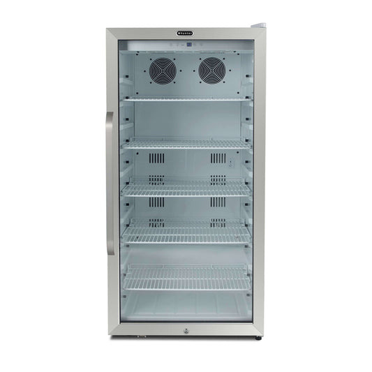 Whynter 231 Cans Freestanding 8.1 cu. ft. Stainless Steel Commercial Beverage Merchandiser Refrigerator with Superlit Door and Lock – White