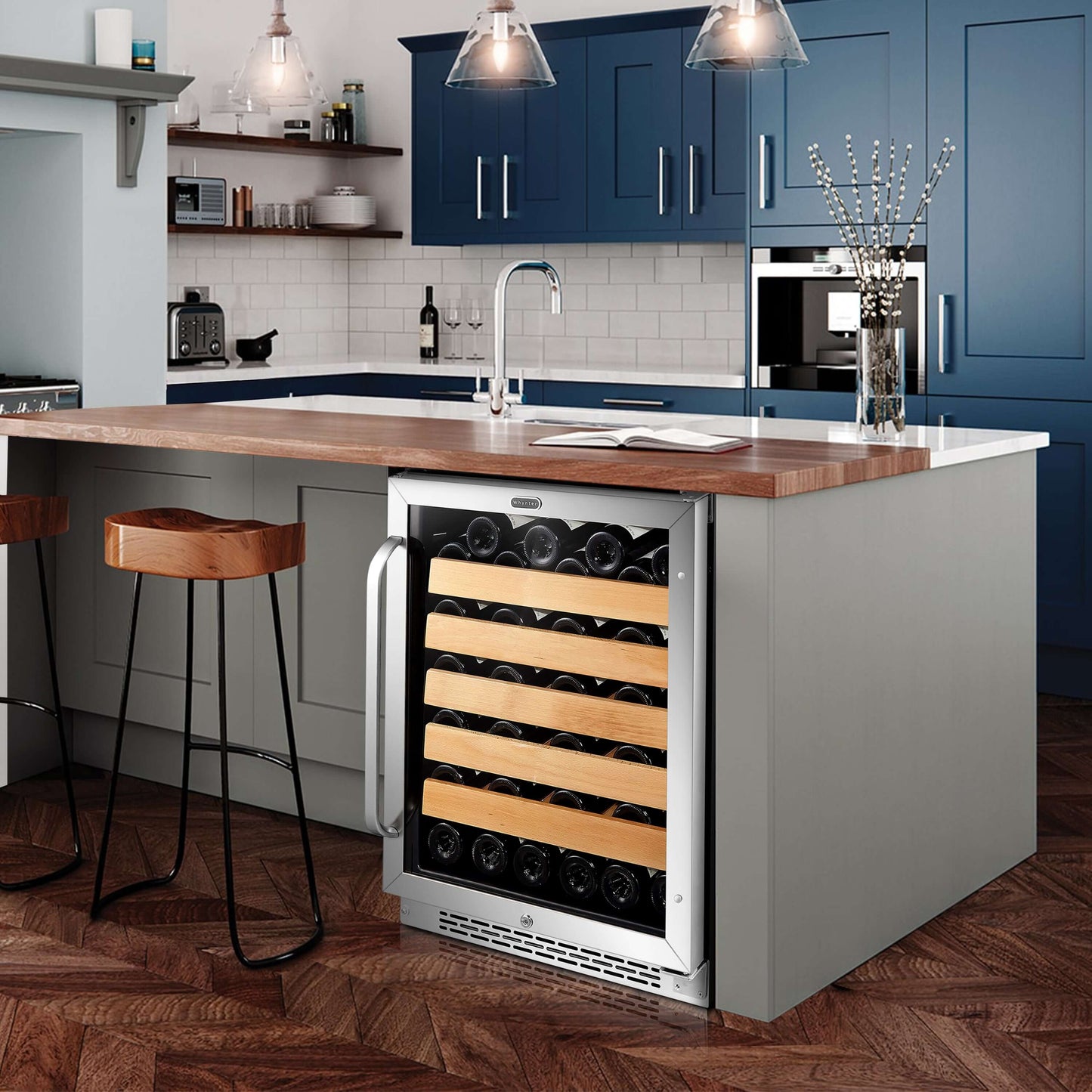 Buy a Whynter 24" Built-In Stainless Steel 54 Bottle Wine Refrigerator Cooler by Chilled Beverages