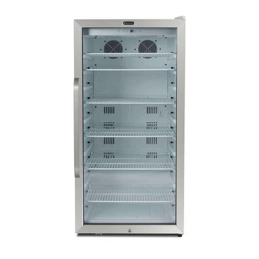 Whynter 308 Cans Freestanding 10.6 cu. ft. Stainless Steel Commercial Beverage Merchandiser with Superlit Door and Lock -White