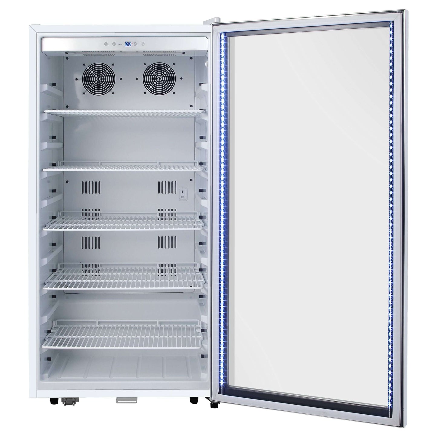 Whynter 308 Cans Freestanding 10.6 cu. ft. Stainless Steel Commercial Beverage Merchandiser with Superlit Door and Lock -White