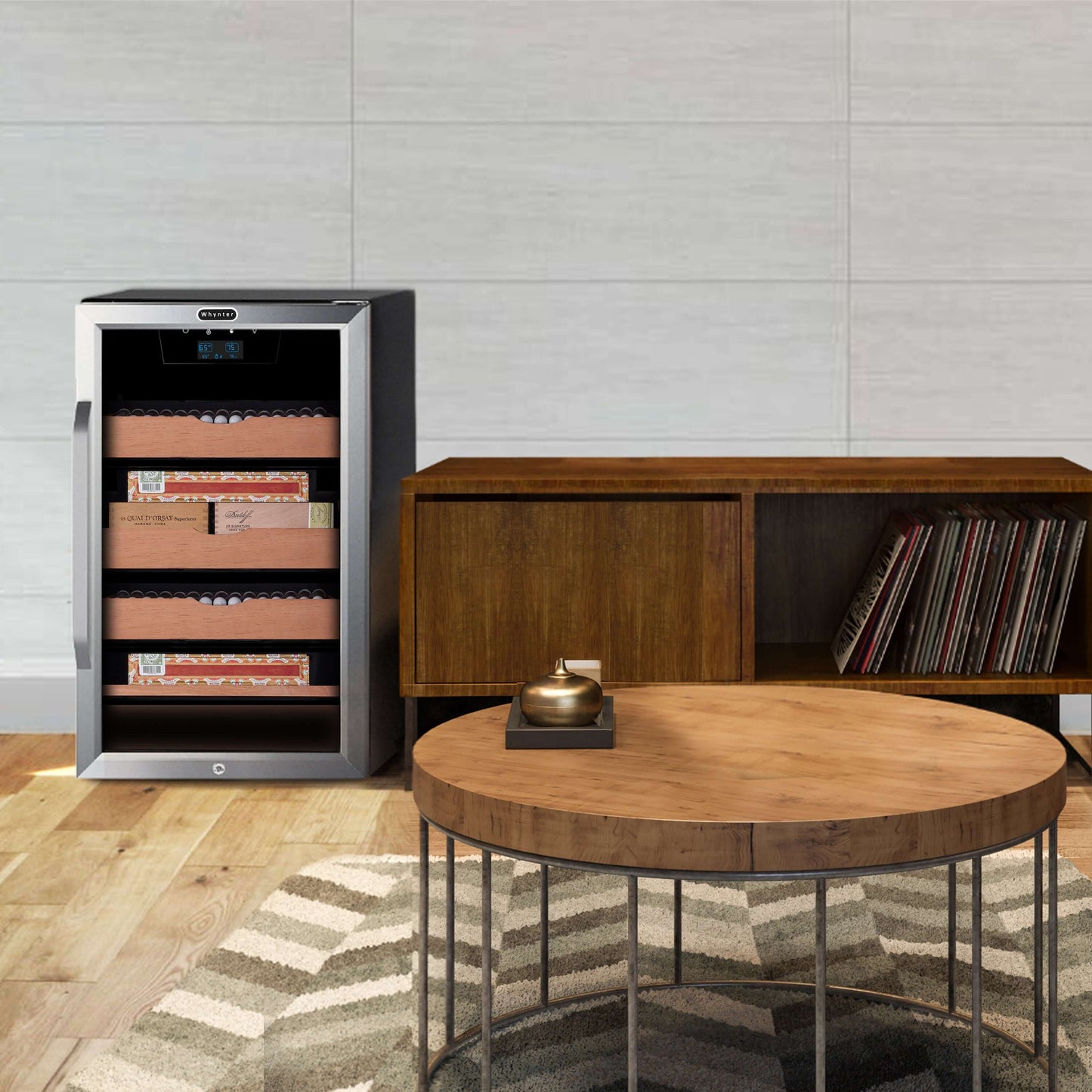 Whynter 4.2 cu.ft. Cigar Cabinet Cooler and Humidor with Humidity Temperature Control and Spanish Cedar Shelves