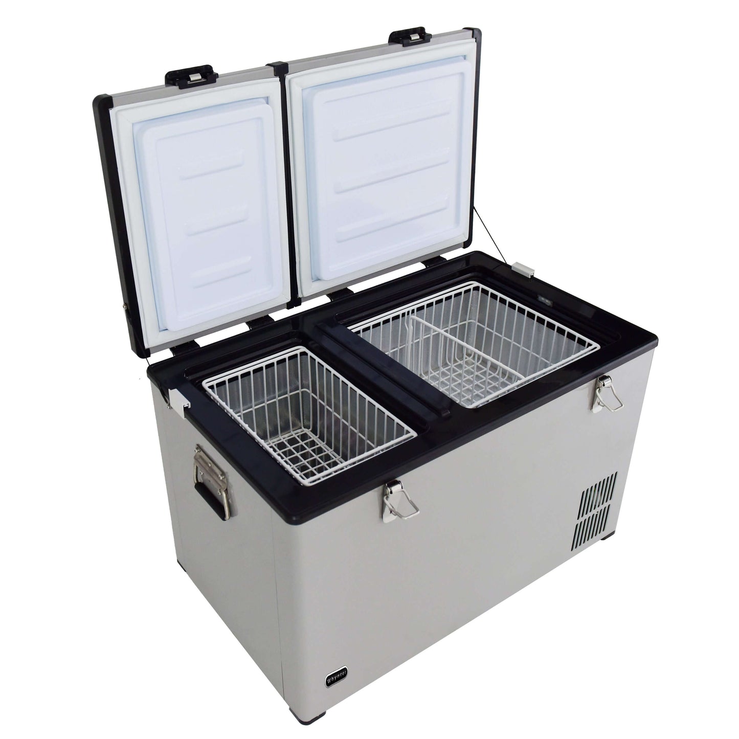 Buy a Whynter 90 Quart Dual Zone Portable Fridge/ Freezer with 12v Option and Wheels by Chilled Beverages