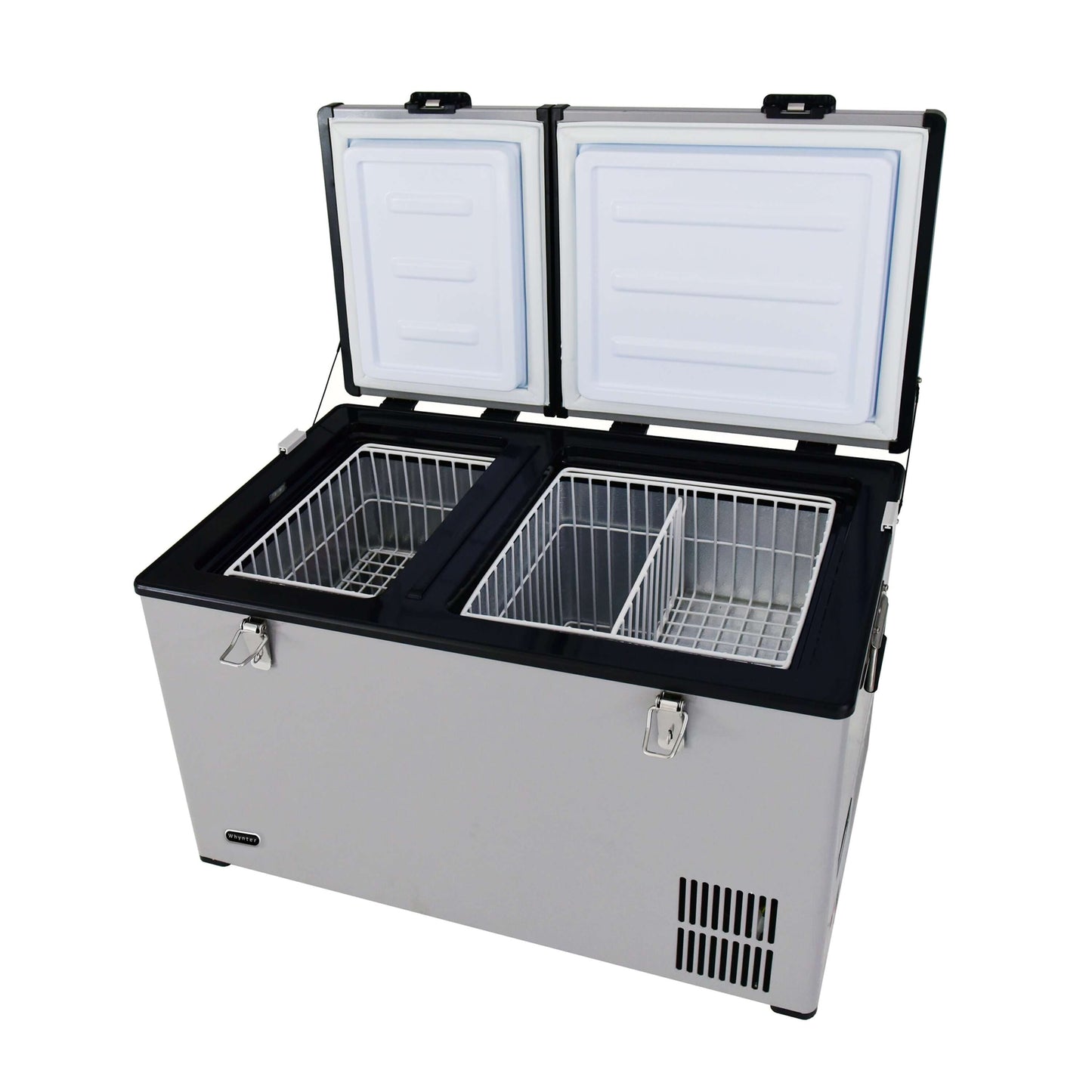 Buy a Whynter 90 Quart Dual Zone Portable Fridge/ Freezer with 12v Option and Wheels by Chilled Beverages