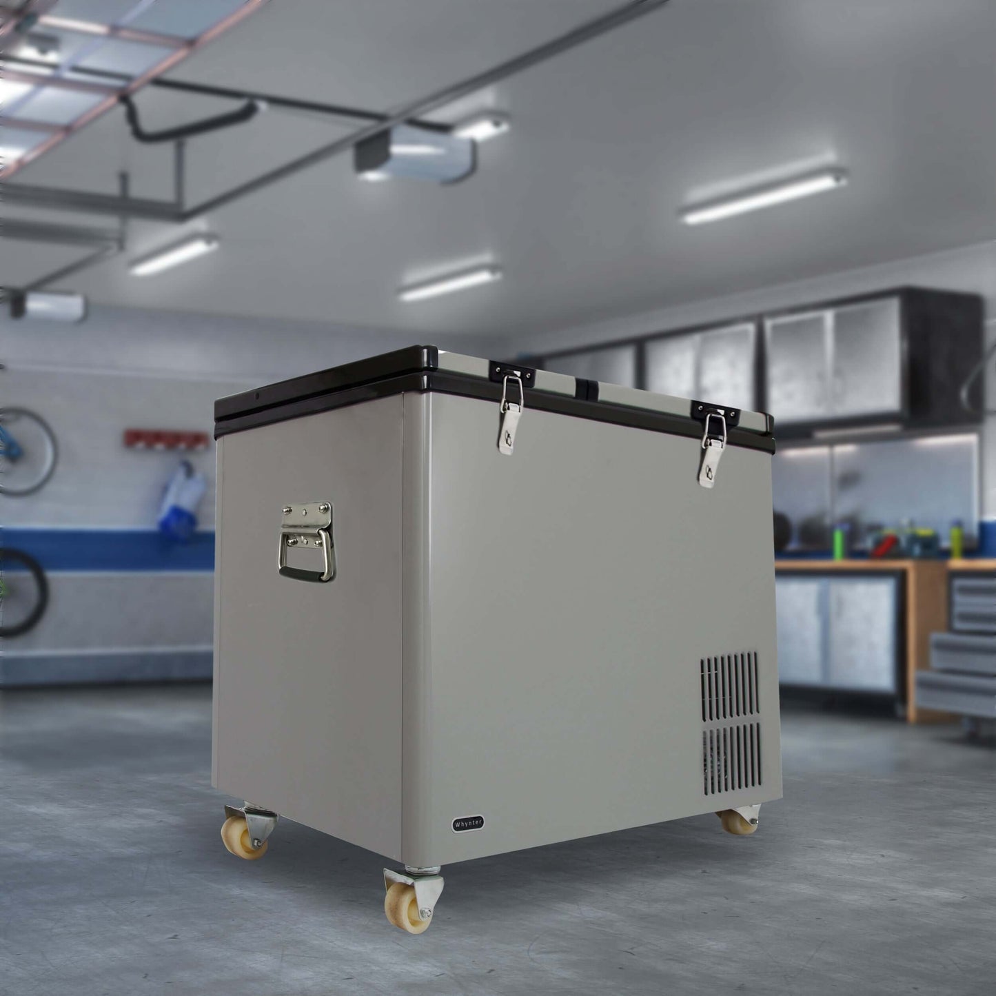 Buy a Whynter 90 Quart Dual Zone Portable Fridge/ Freezer with 12v Option and Wheels by Chilled Beverages