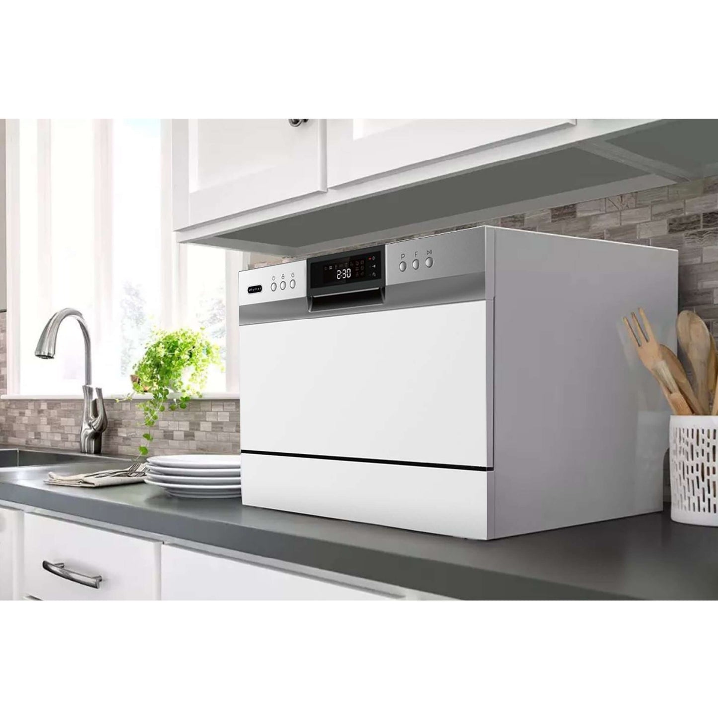 Whynter Countertop Portable Dishwasher 6 place setting LED Energy Star - White