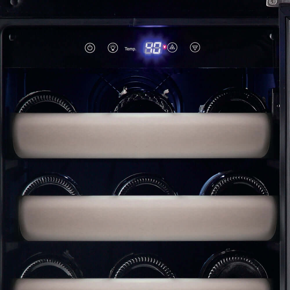 Buy a Whynter Elite 33 Bottle Seamless Stainless Steel Door Single Zone Built-in Wine Refrigerator by Chilled Beverages