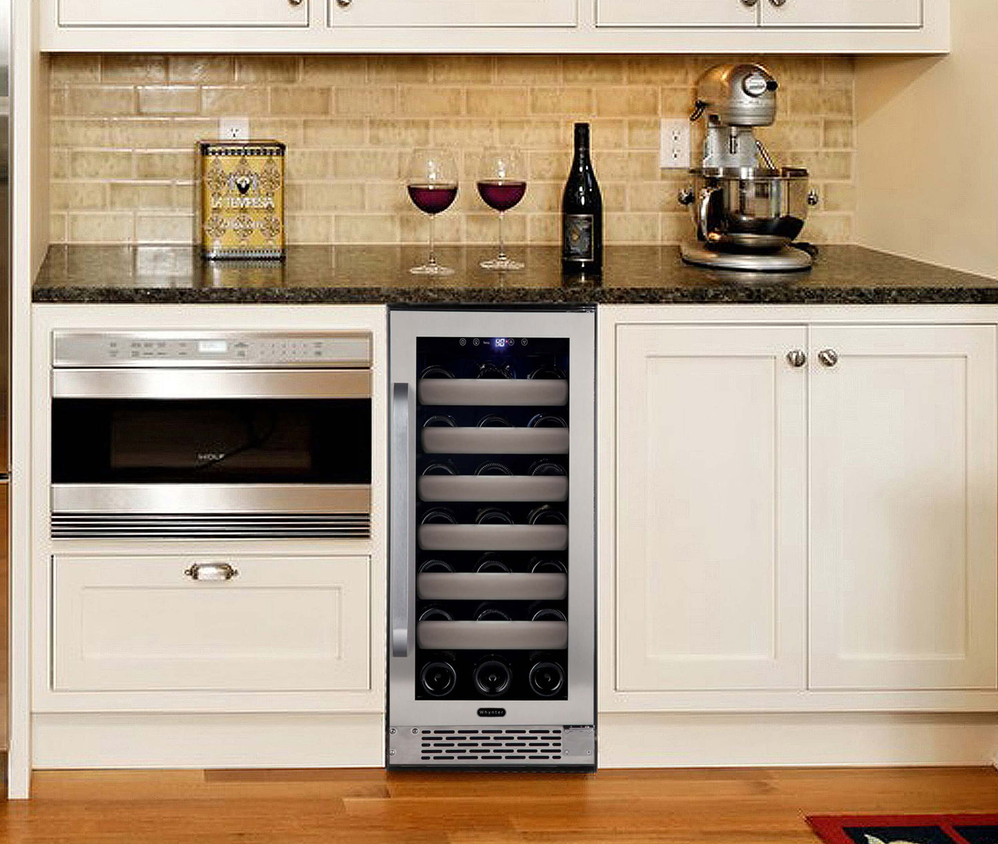 Buy a Whynter Elite 33 Bottle Seamless Stainless Steel Door Single Zone Built-in Wine Refrigerator by Chilled Beverages