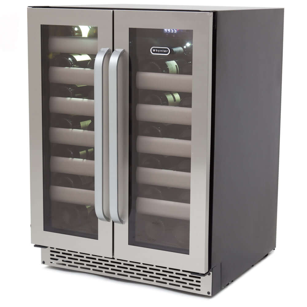 Buy a Whynter Elite 40 Bottle Seamless Stainless Steel Door Dual Zone Built-in Wine Refrigerator by Chilled Beverages