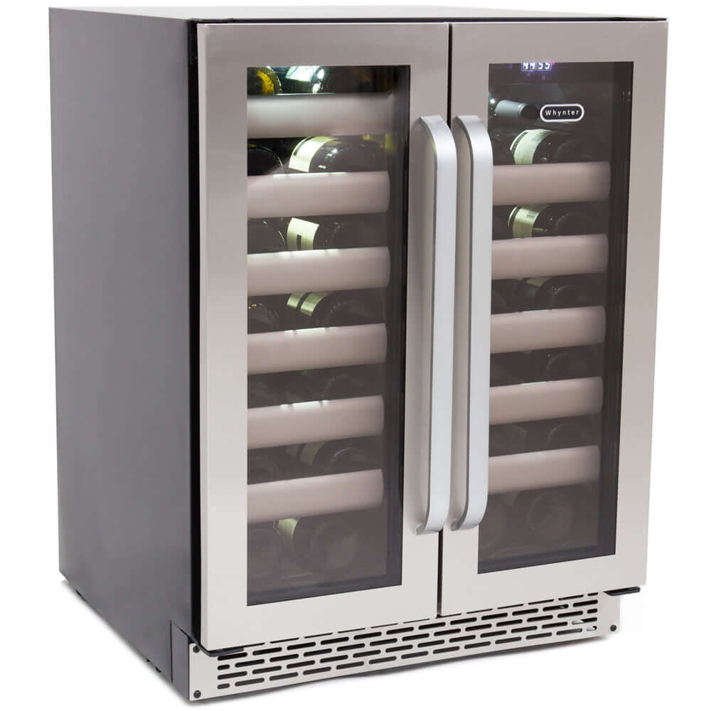 Buy a Whynter Elite 40 Bottle Seamless Stainless Steel Door Dual Zone Built-in Wine Refrigerator by Chilled Beverages