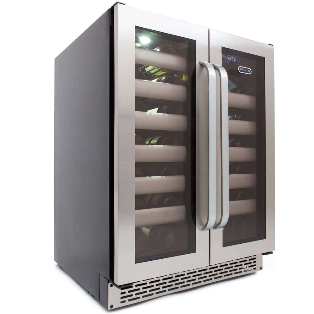 Buy a Whynter Elite 40 Bottle Seamless Stainless Steel Door Dual Zone Built-in Wine Refrigerator by Chilled Beverages