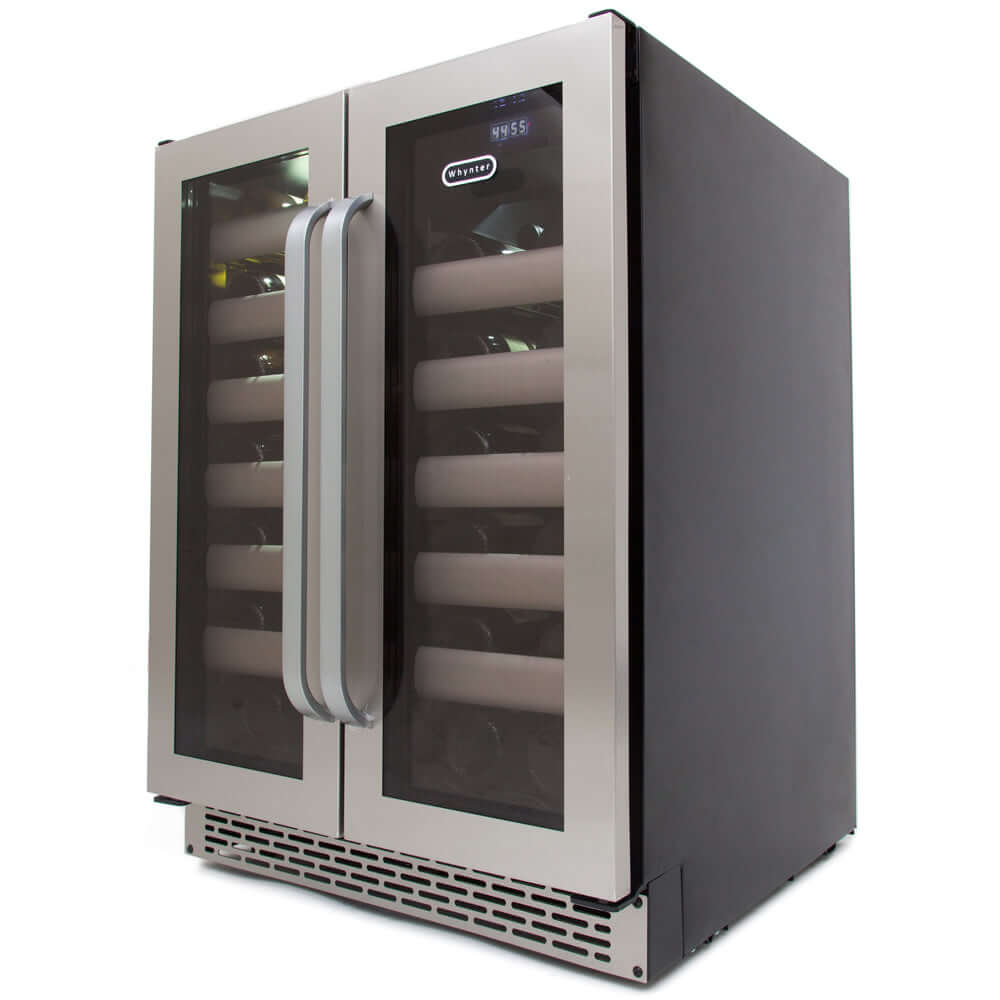 Buy a Whynter Elite 40 Bottle Seamless Stainless Steel Door Dual Zone Built-in Wine Refrigerator by Chilled Beverages