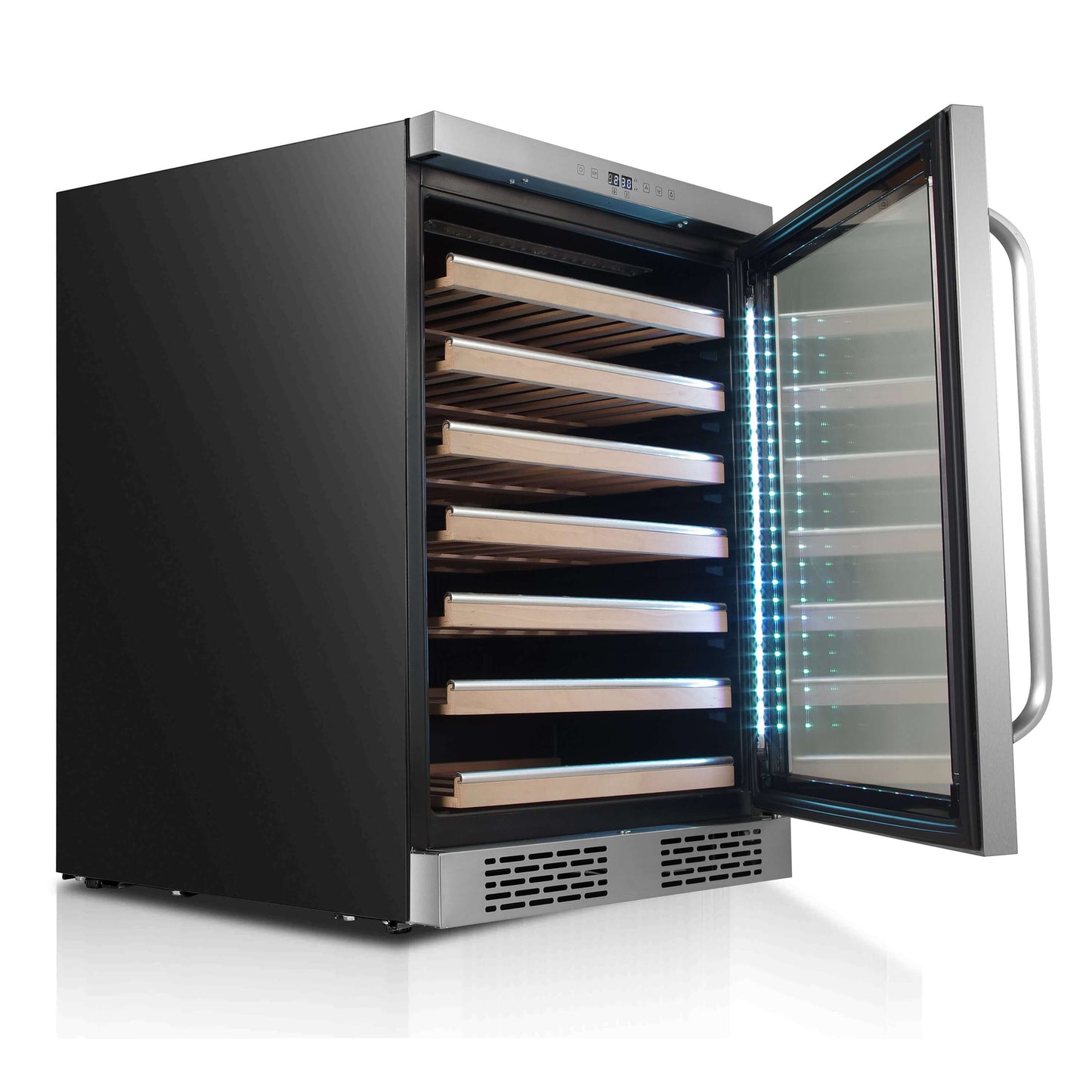Buy a Whynter Elite Spectrum Light Show 54 Bottle Stainless Steel 24 inch Built-in Wine Refrigerator by Chilled Beverages