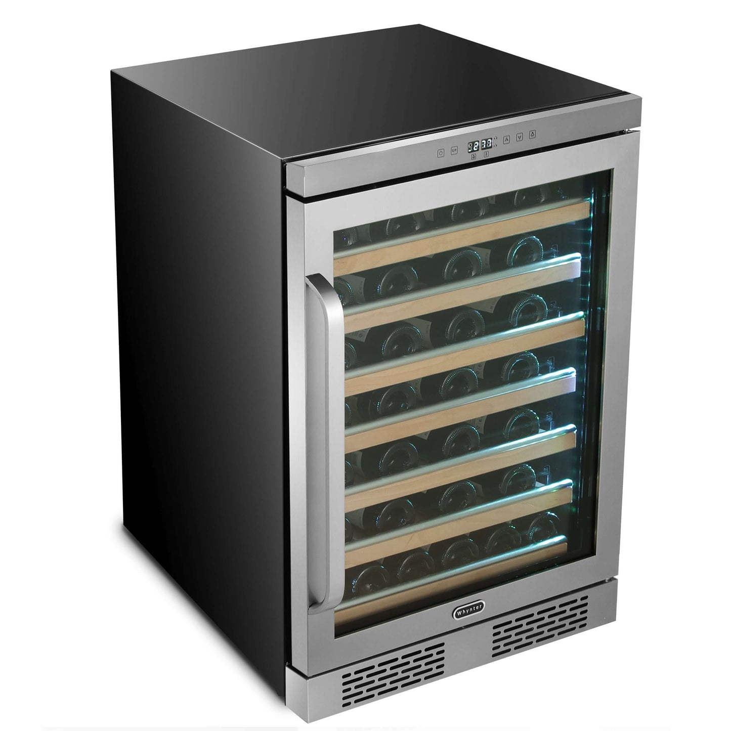Buy a Whynter Elite Spectrum Light Show 54 Bottle Stainless Steel 24 inch Built-in Wine Refrigerator by Chilled Beverages