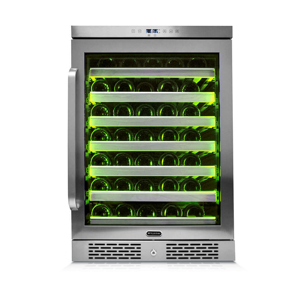 Buy a Whynter Elite Spectrum Light Show 54 Bottle Stainless Steel 24 inch Built-in Wine Refrigerator by Chilled Beverages