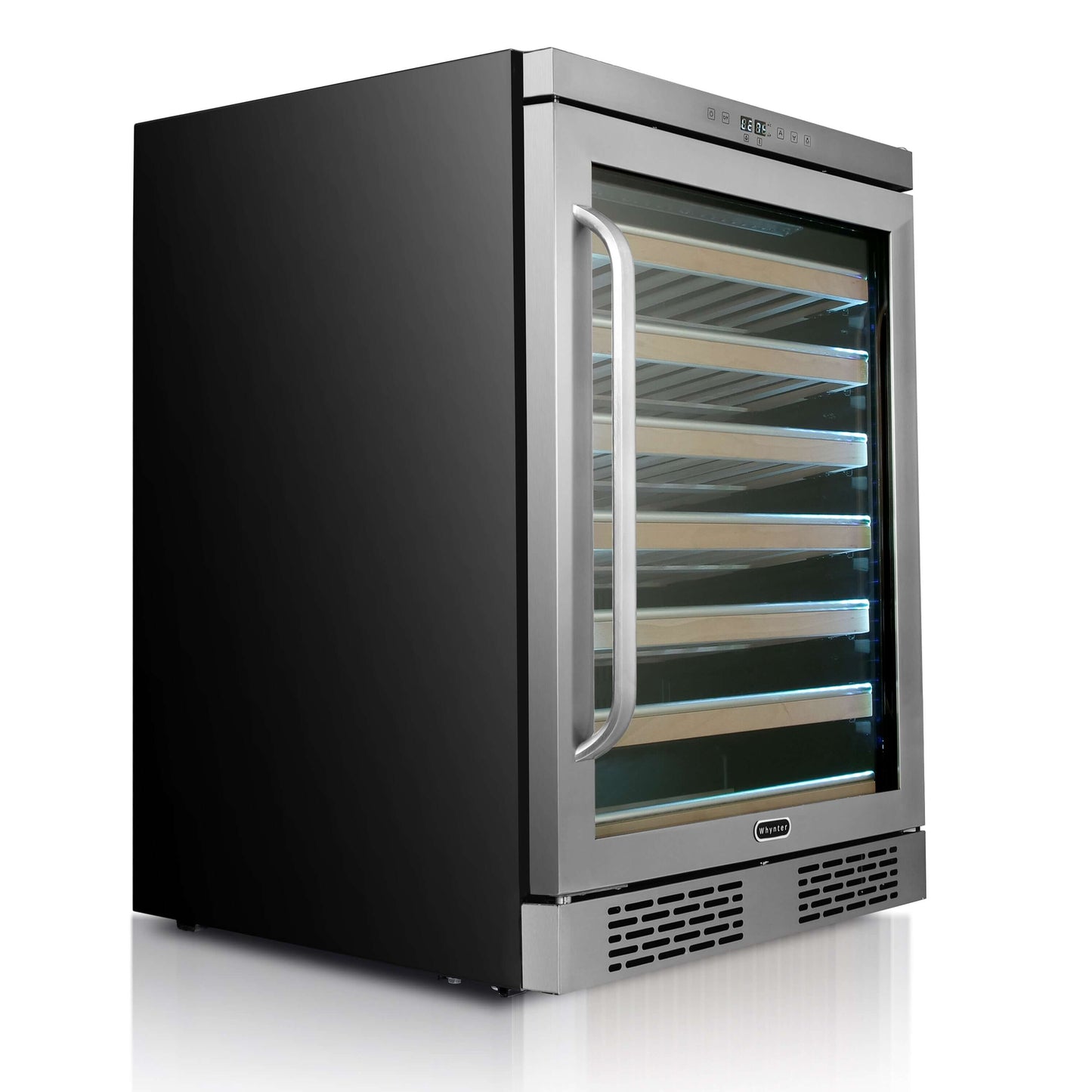 Buy a Whynter Elite Spectrum Light Show 54 Bottle Stainless Steel 24 inch Built-in Wine Refrigerator by Chilled Beverages