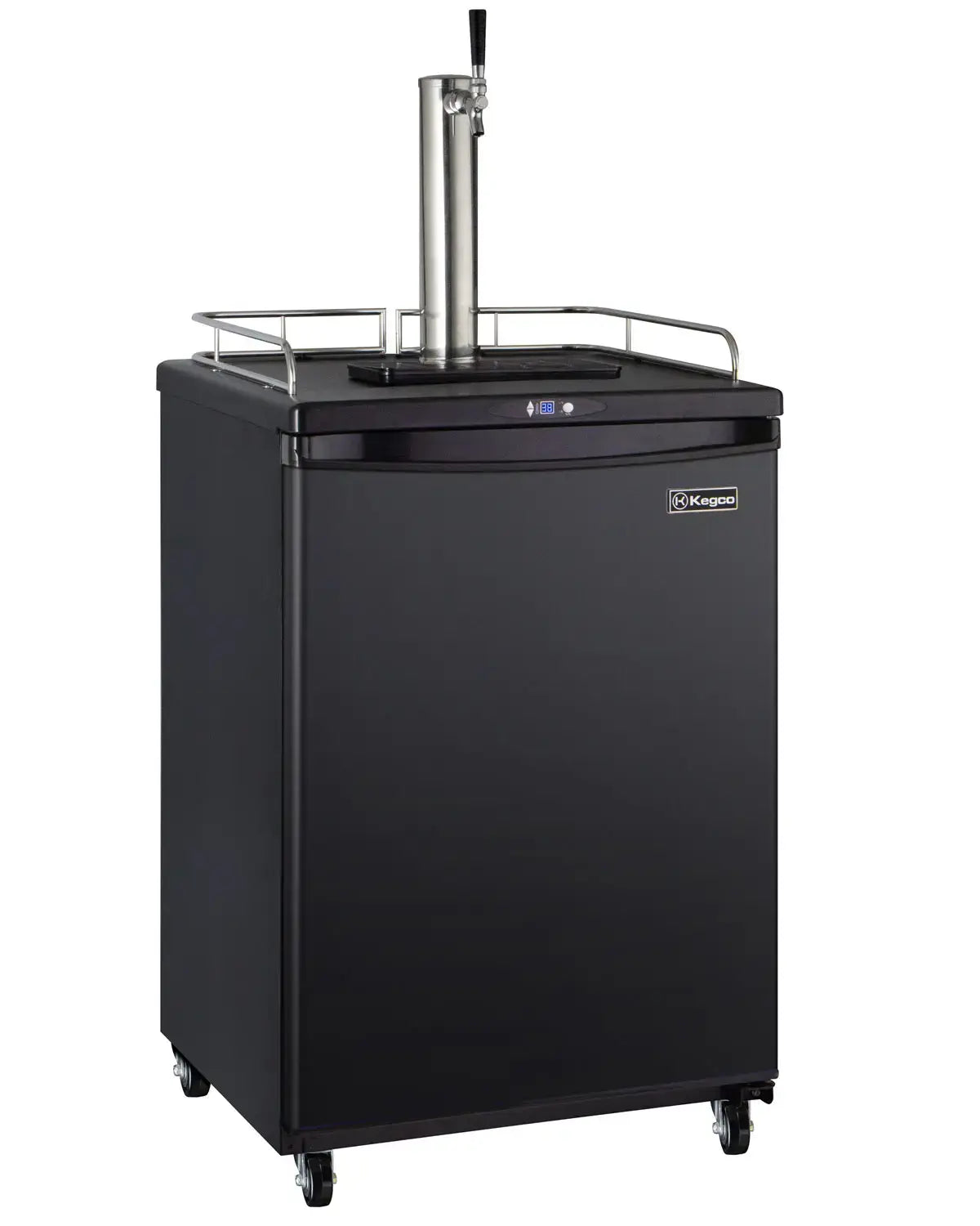 Kegco 24" Wide Black Commercial/Residential Kegerator - Cabinet Only - front view