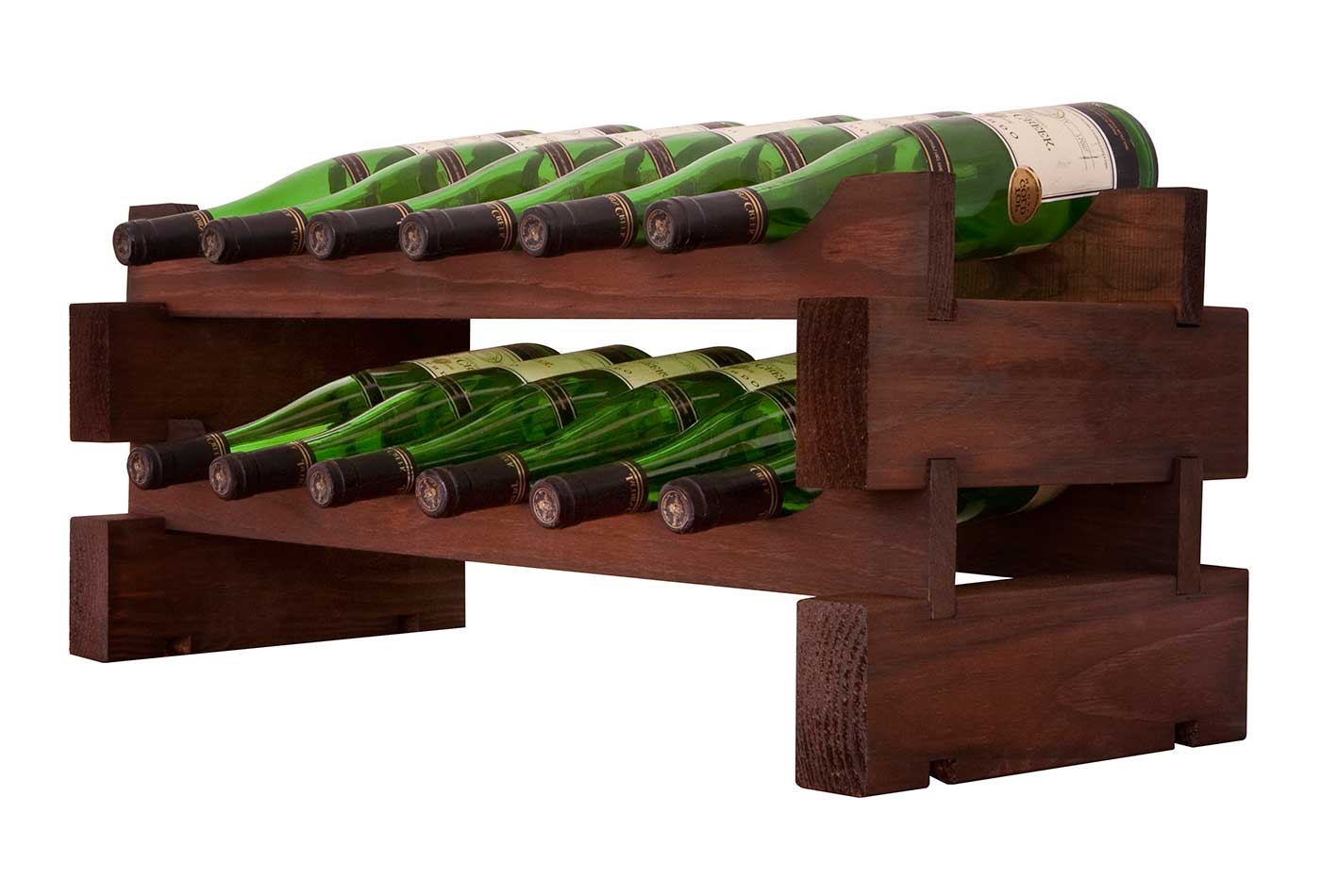 Vinotemp Modular Wine Rack 2 x 6 Bottle, 12 Bottle, Stained