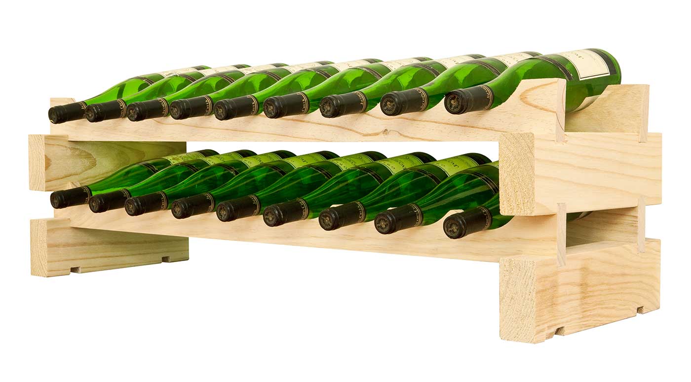 Vinotemp Modular Wine Rack, 2 x 9, 18 Bottle Capacity, Natural