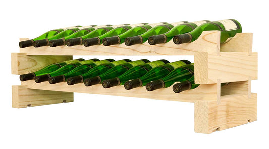 Vinotemp Modular Wine Rack, 2 x 9, 18 Bottle Capacity, Natural