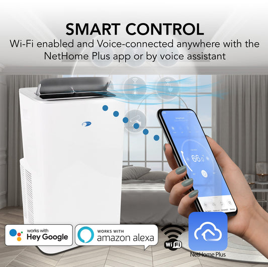 Whynter 12000 BTU (ASHRAE) 8000 BTU (SACC) MultiCool Smart Wi-Fi enabled Portable Air Conditioner with Built-in Dehumidifier