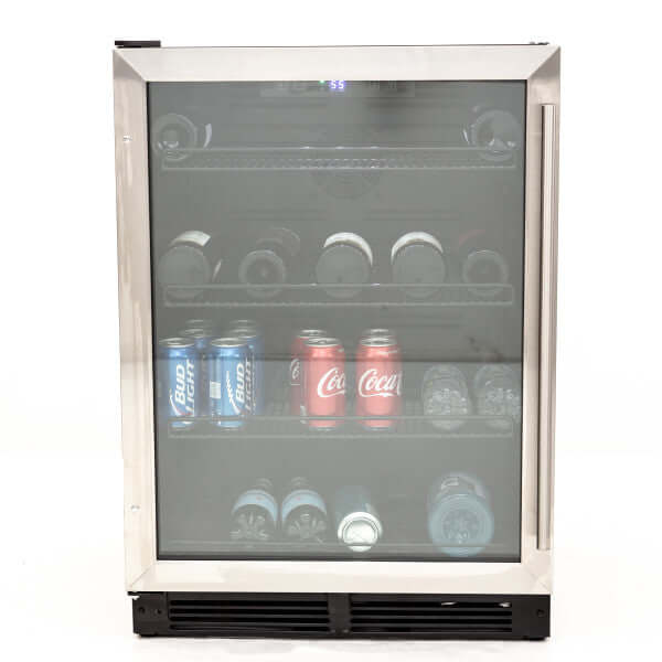 Avanti 133 Can Beverage Center Cooler W/ Black Cabinet - front view with door closed