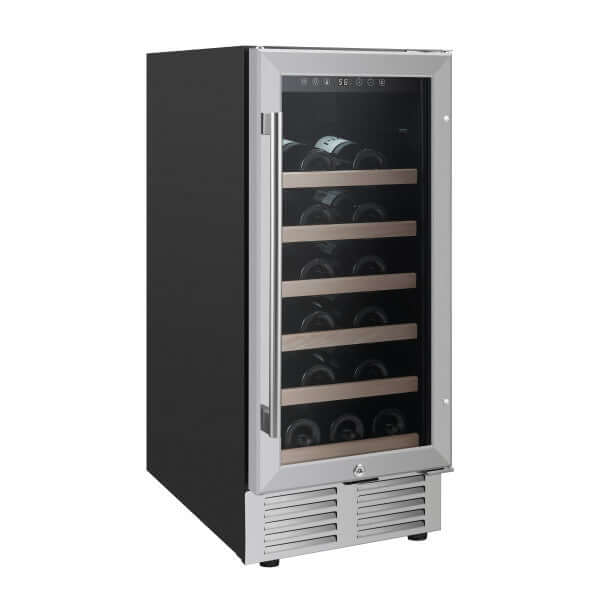 Avanti 30 Bottle Freestanding Wine Cooler with Wood Accent Shelving