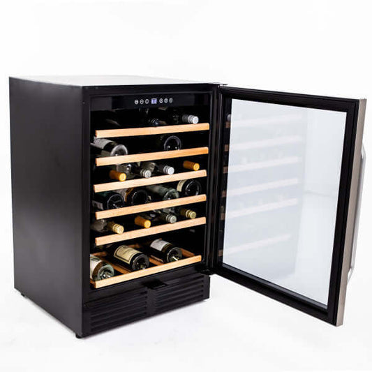 Avanti 50 Bottle Freestanding Wine Cooler with Wood Accent Shelving