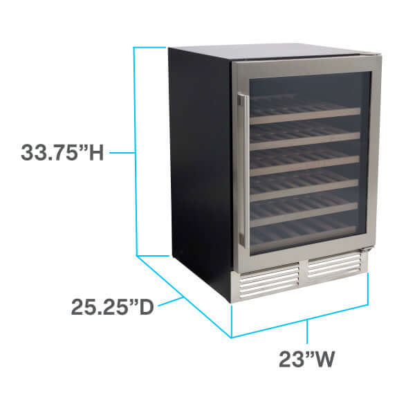 Avanti 51 Bottle Designer Series Dual Zone Wine Cooler with Wood Accent Shelving