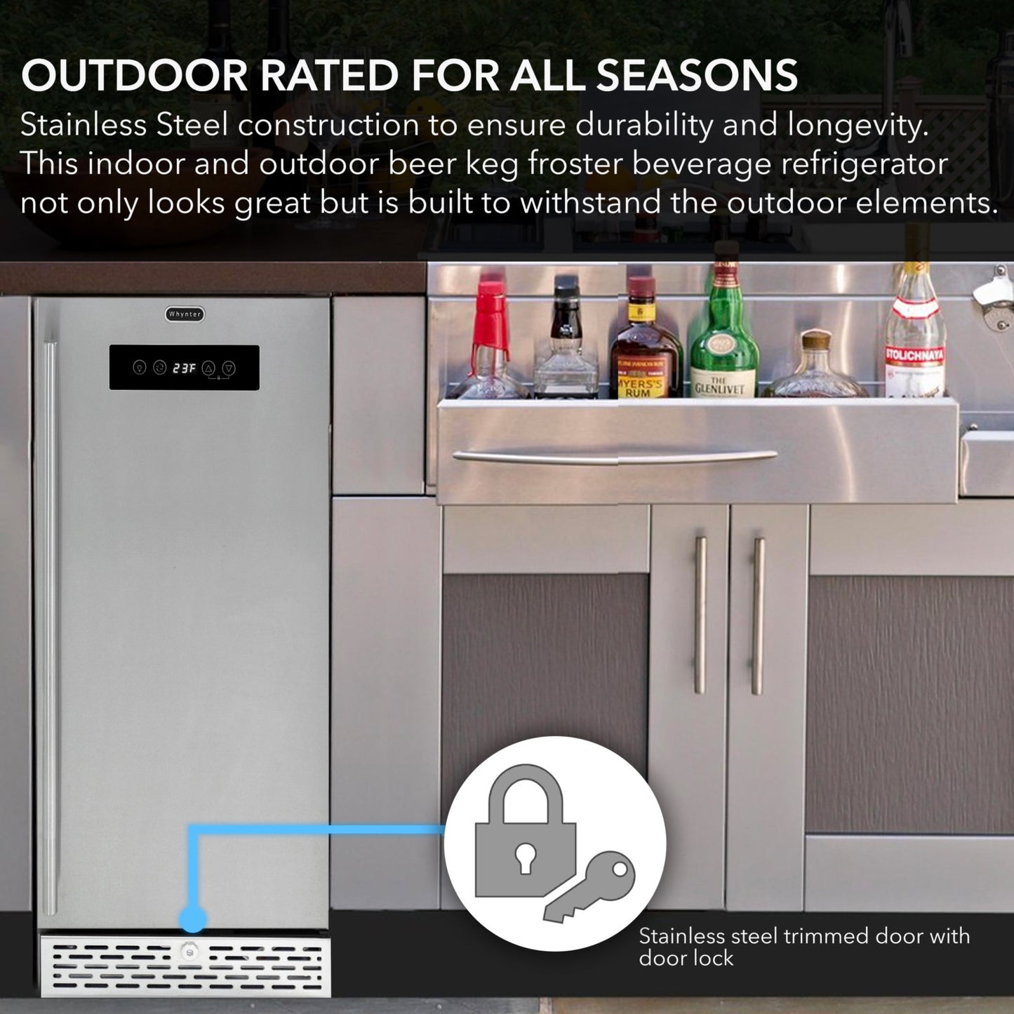 Whynter 15″ Built-in 2.9 cu. ft. Beer Keg Froster Beverage Refrigerator with Digital Controls
