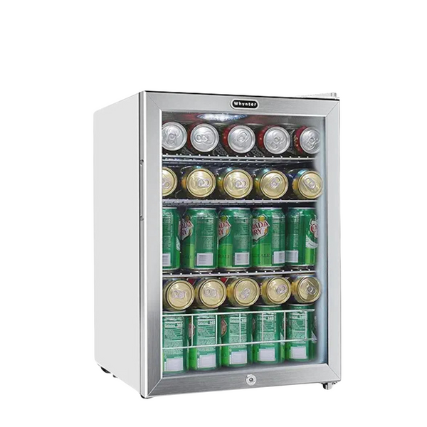 Whynter BR-091WS 90 Can Freestanding Beverage Refrigerator cooler With Lock Stainless Steel