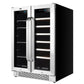 Whynter BWB-2060FDS/BWB-2060FDSa 24″ Built-In French Door Dual Zone 20 Bottle Wine Refrigerator 69 Can Beverage Center