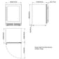 A diagram of a Kings Bottle 24" under-counter dual zone wine cooler with a black glass door and beech wooden shelves.
