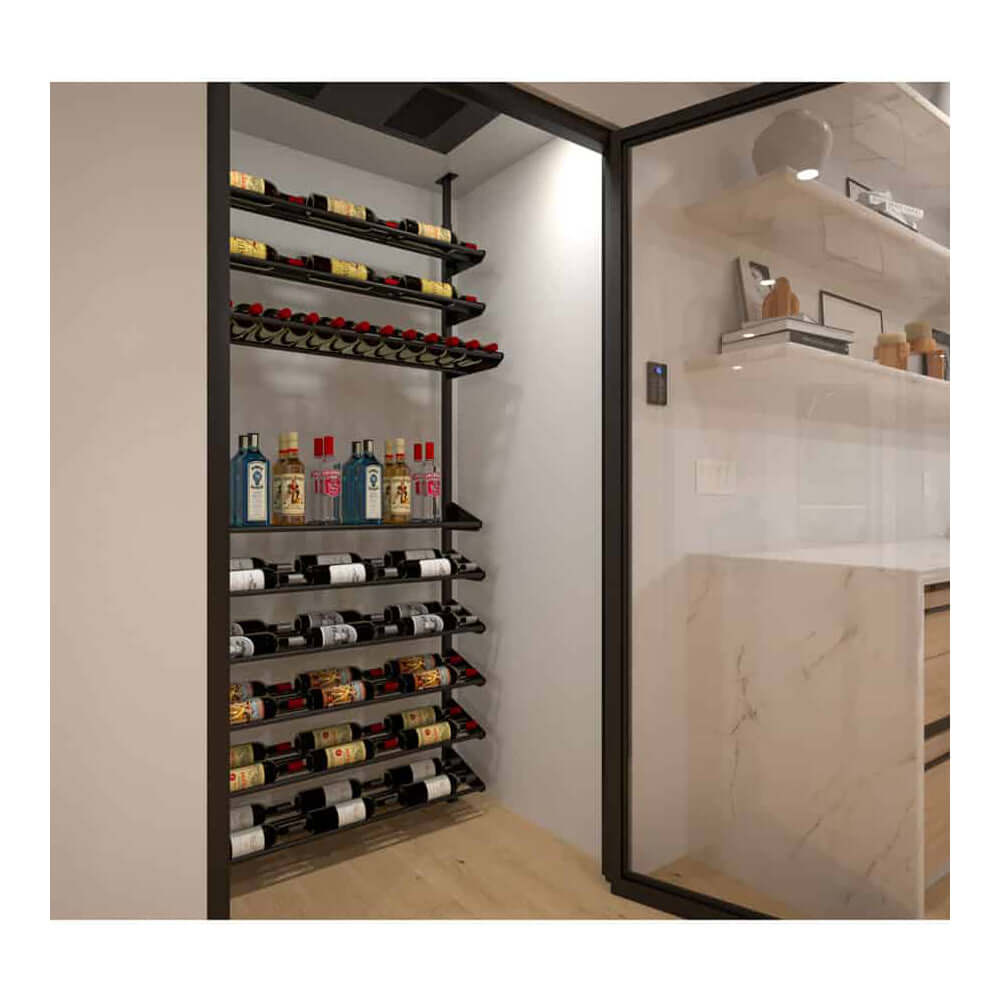 Featured Showcase Exhibition Kit (60-80 Bottles) - side view with background