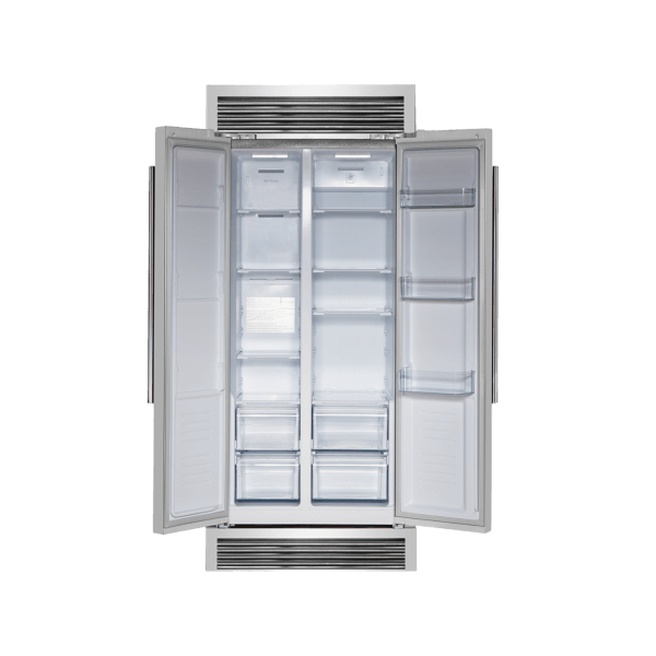 FORNO Salerno 33″ Side-by-Side 15.6 Cu.Ft. Stainless Steel Refrigerator with Grill Trim