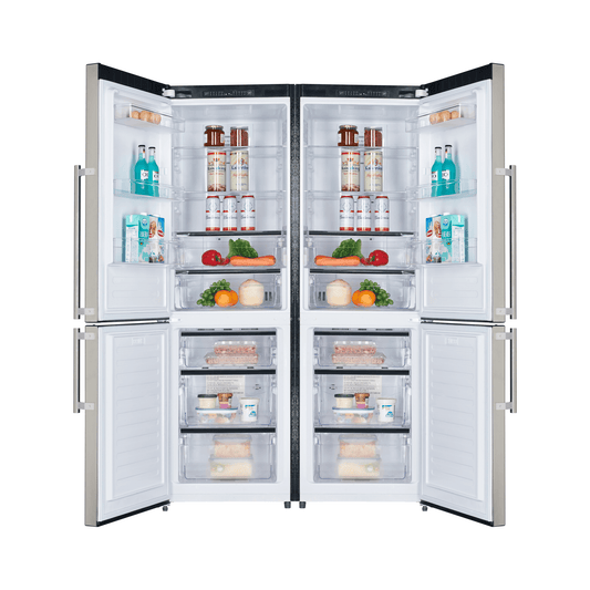 FORNO Freestanding 48 Inch Side by Side Bottom Mount Freezer Refrigerator with 22.2 Cubic Ft. Total Capacity Combo