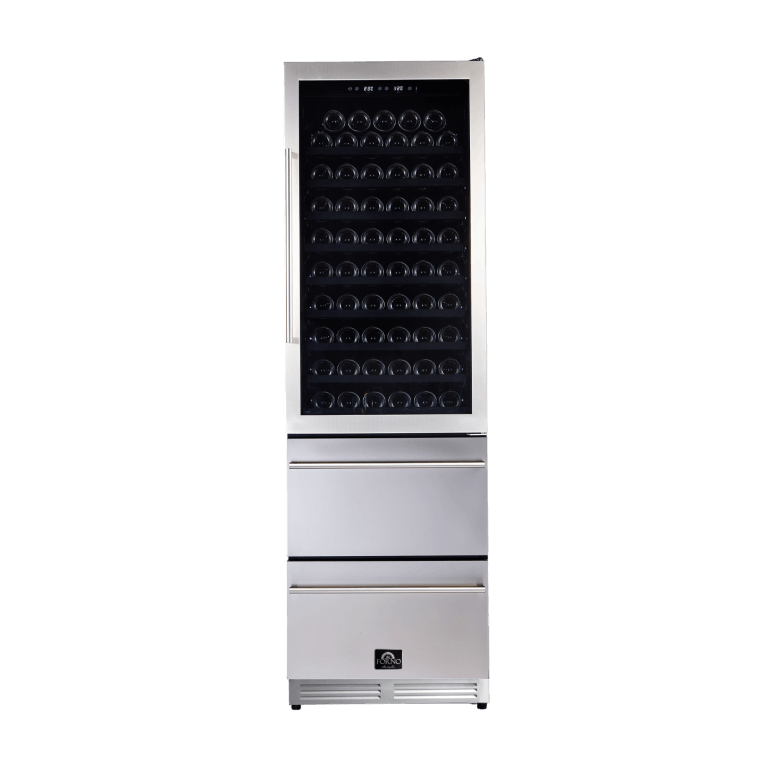 FORNO Azienda – Dual Temperature Zone 24” Wine Cooler -108 Bottles with two refrigerated drawers
