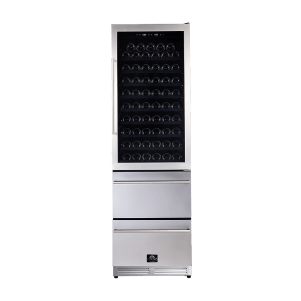 FORNO Azienda – Dual Temperature Zone 24” Wine Cooler -108 Bottles with two refrigerated drawers