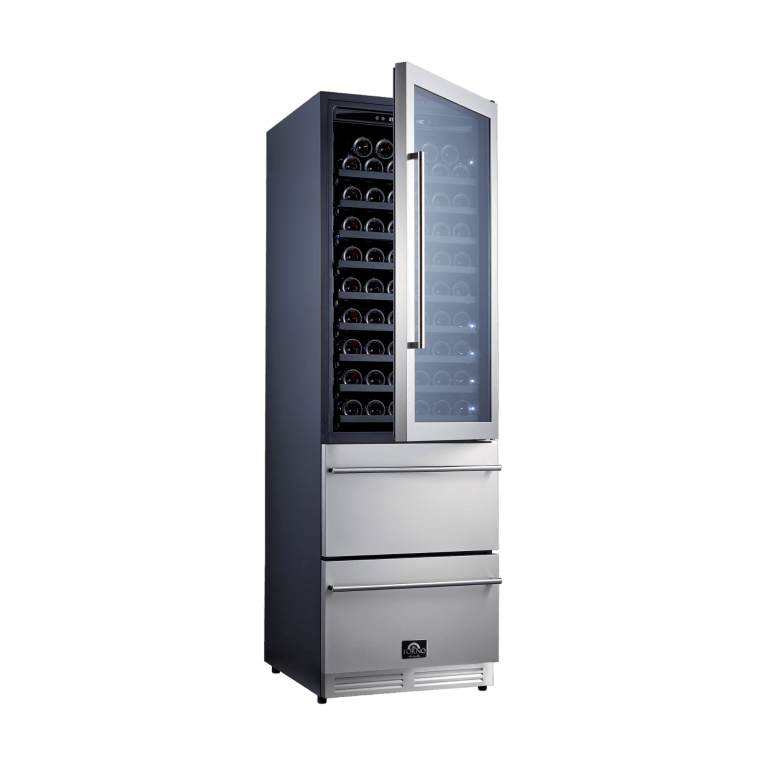 FORNO Azienda – Dual Temperature Zone 24” Wine Cooler -108 Bottles with two refrigerated drawers