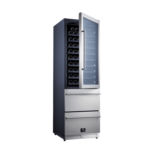 FORNO Azienda – Dual Temperature Zone 24” Wine Cooler -108 Bottles with two refrigerated drawers